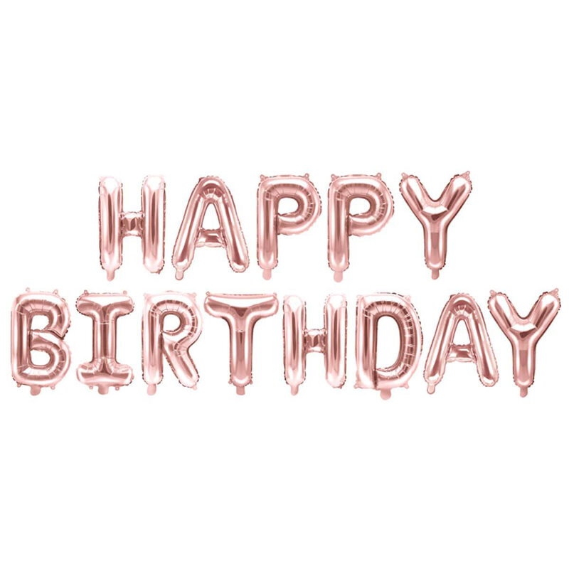 Balon foliowy - Happy Birthday Rose Gold