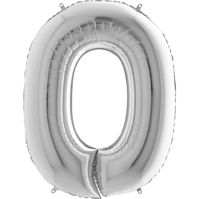 Cyfra foliowa „0” - srebrna